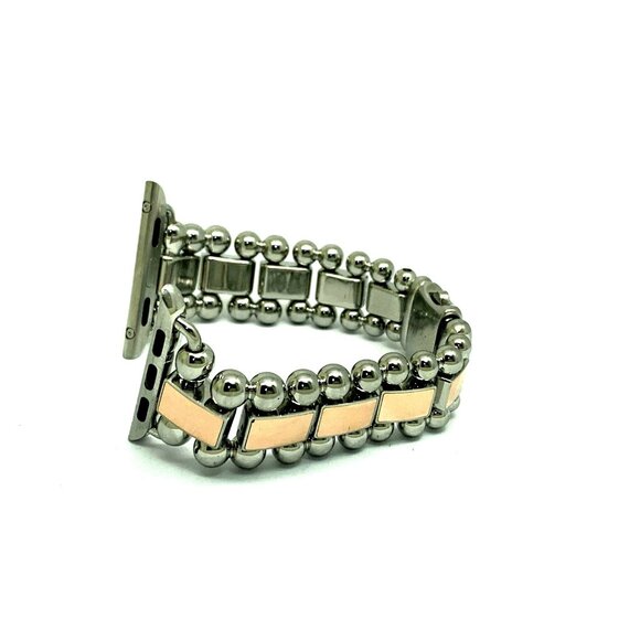 Lagos Apple Watch 38-45mm Band Stainless Steel 18k Rose Gold Smartwatch Strap - Picture 10 of 13